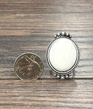 750266, White Turquoise Adjustable Ring