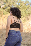 Plus Size Padded Crochet Lace Longline Bralette