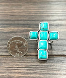 750511, Cross Turquoise Adjustable Ring