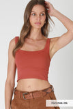 NS7801 - Chevron Ribbed Crop Top