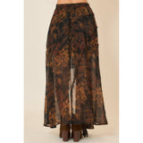 Floral Maxi Skirt With Reverse Seam