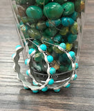 Western Turquoise Hoop Stud Earrings - 1.75"