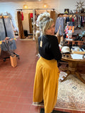 Smocked Waist Wide Leg Pant