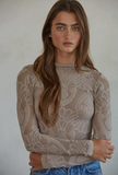 Jacquard Mock Neck Top