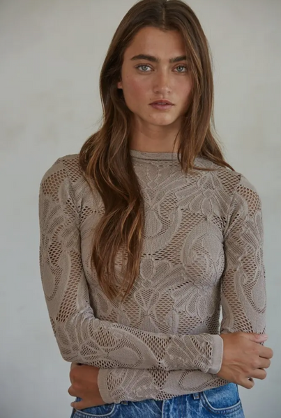 Jacquard Mock Neck Top