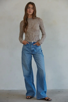 Jacquard Mock Neck Top