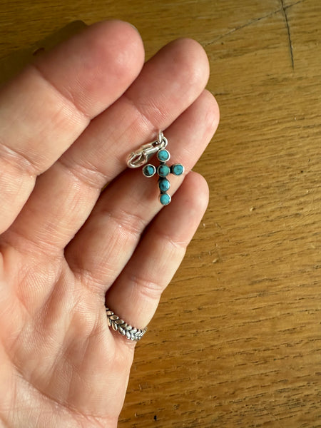 Turquoise Cross SS Charm