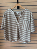 Stripe Short Sleeve Top