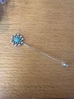 Sterling Silver + Turquoise Hat Pin