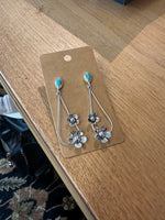 Teardrop Double Flower Post Earrings