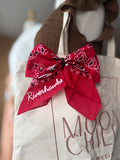 Custom Embroidered Bandana Bow