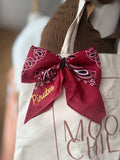 Custom Embroidered Bandana Bow