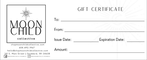 Gift Certificate (Paper) Gift Certificate Moon Child Collective   