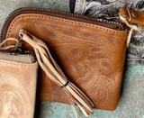 Hand-tooled Leather Coin Purse  Leaders in Leather brown  