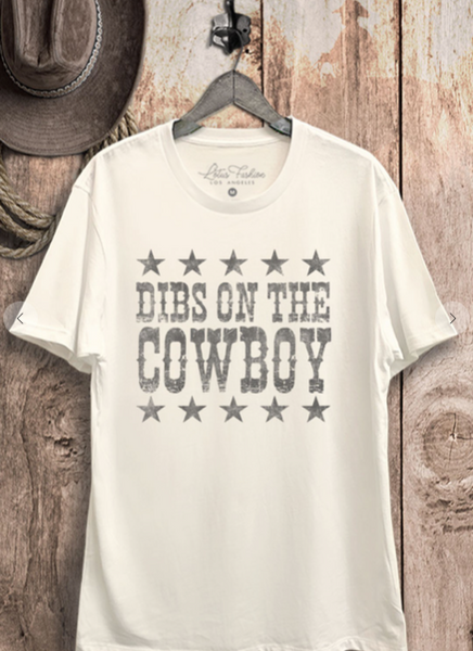 Dibs On The Cowboy Tee-PLUS  Lotus Fashion XL  