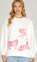 Pink Tiger Sweatshirt SWEATERS - 131 She + Sky small  