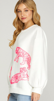 Pink Tiger Sweatshirt SWEATERS - 131 She + Sky   