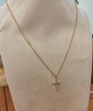 CZ Water Resistant Cross Necklace