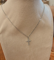 CZ Water Resistant Cross Necklace