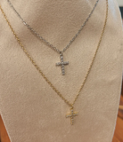 CZ Water Resistant Cross Necklace