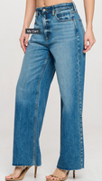 Wide Leg Raw Hem Jean