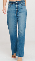 Wide Leg Raw Hem Jean