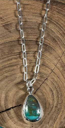 Shape SS + Turquoise Necklace