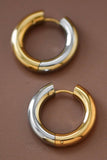 18K Gold Plated Waterproof Stainless Steel Hoop Earrings - 7122