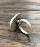 750304, White Turquoise, Brass Adjustable Ring
