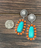Orange Blossom Concho Post Earrings