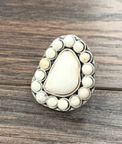 750399, White Turquoise Adjustable Ring