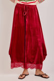 Red Holiday Velvet Balloon pant