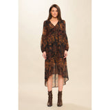 Floral Print Wrap Midi Dress