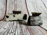 Neutral Cowhide Hair Clips