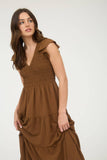 FLUTTER SLEEVE MAXI DRESS