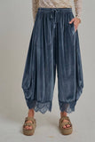 Red Holiday Velvet Balloon pant