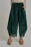 Red Holiday Velvet Balloon pant