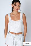 Double Lace Square Crop Top