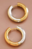 18K Gold Plated Waterproof Stainless Steel Hoop Earrings - 7122