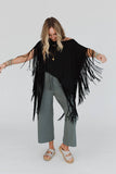 Western Showstopper Fringe Top - Black