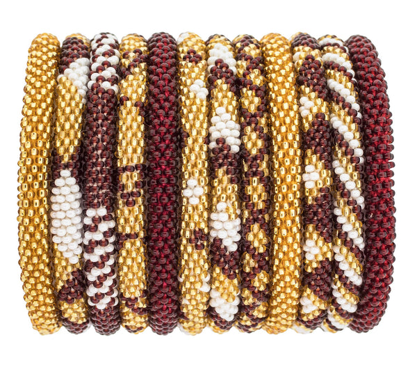 Roll-On® Bracelet Burgundy and Gold