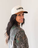 Cabin Hat - Midwest Unisex Trucker Hat Brown, Black, & Cream
