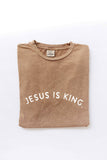 JESUS IS KING. Mineral Washed Graphic Top