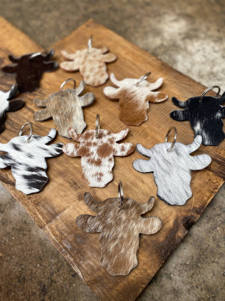Cow Cowhide Keychain 