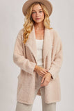 SOFT FUZZY DRAPE FRONT CARDIGAN