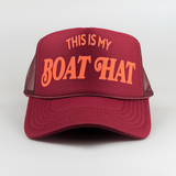 This Is My Boat Hat Adult Trucker Hat: Maroon