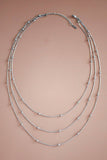 Tarnish-Resistant Stainless Steel Layered Ball Chain Necklace - 7061