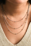 Tarnish-Resistant Stainless Steel Layered Ball Chain Necklace - 7061