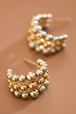 18K Gold Plated Waterproof Stainless Steel Hoop Earrings - 7850