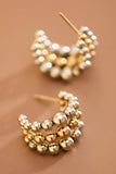 18K Gold Plated Waterproof Stainless Steel Hoop Earrings - 7850